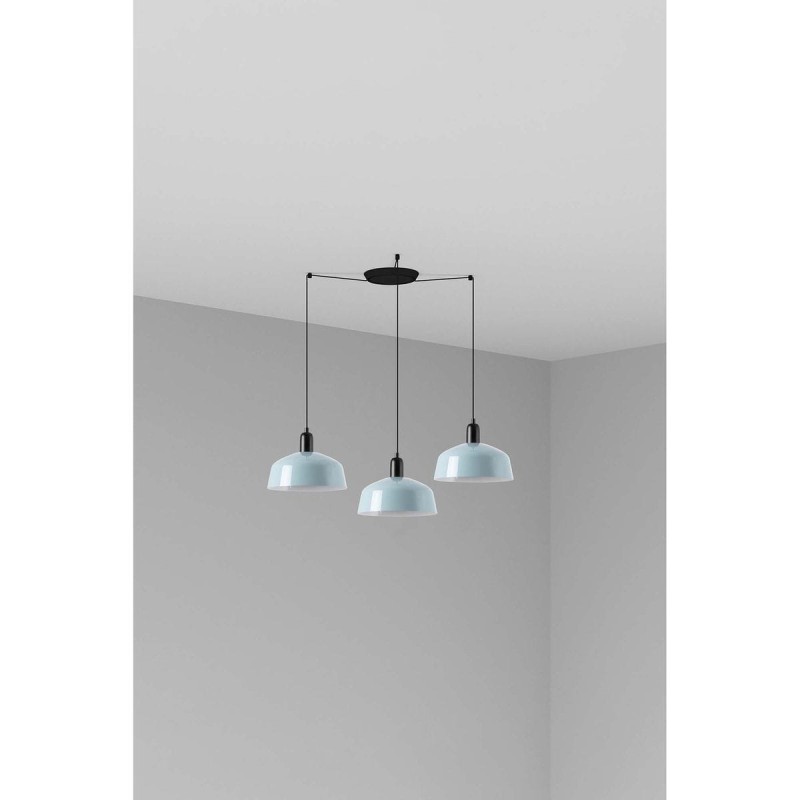 Suspension TATAWIN L Noir Bleu 3x15W E27 LED  20340-147-3L