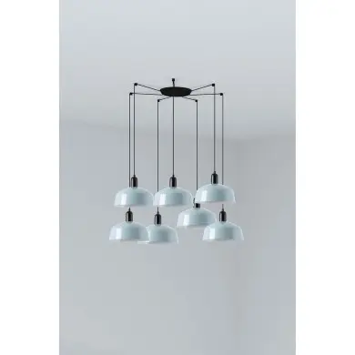 Suspension TATAWIN M Noir Bleu 7x15W E27 LED FARO 20340-147-7L