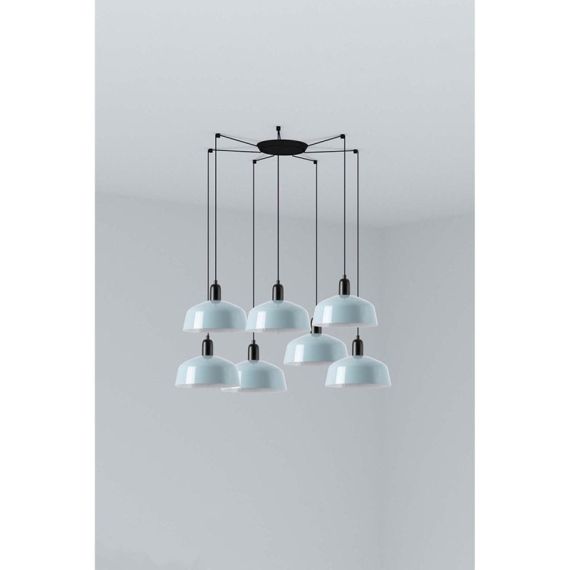 Suspension TATAWIN M Noir Bleu 7x15W E27 LED  20340-147-7L