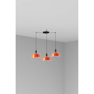 Suspension TATAWIN L Noir Orange 3x15W E27 LED  20340-148-3L