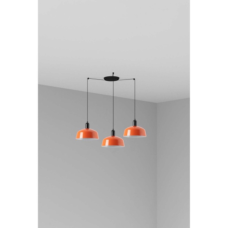 Suspension TATAWIN L Noir Orange 3x15W E27 LED  20340-148-3L