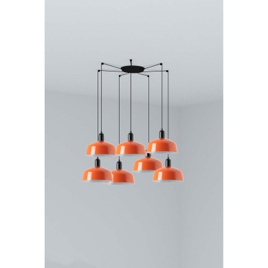 Suspension TATAWIN M Noir Orange 7x15W E27 LED  20340-148-7L