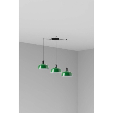 Suspension TATAWIN L Noir Vert 3x15W E27 LED  20340-149-3L