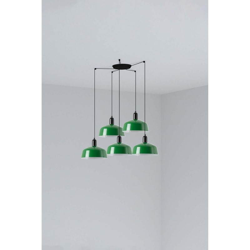 Suspension TATAWIN L Noir Vert 5x15W E27 LED  20340-149-5L