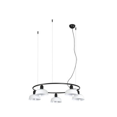 Suspension TATAWIN S cercle Noir Blanc 5x15W E27  20343-140-5L