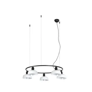 Suspension TATAWIN S cercle Noir Blanc 5x15W E27 FARO 20343-140-5L