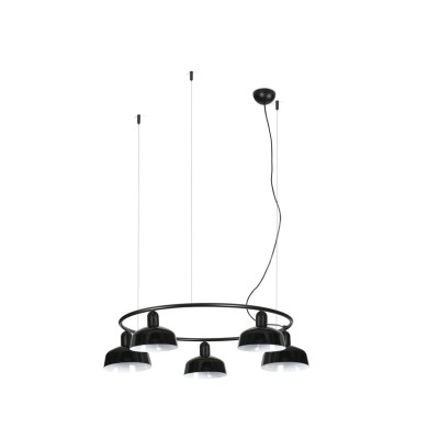 Suspension TATAWIN S cercle Noir 5x15W E27 LED  20343-141-5L