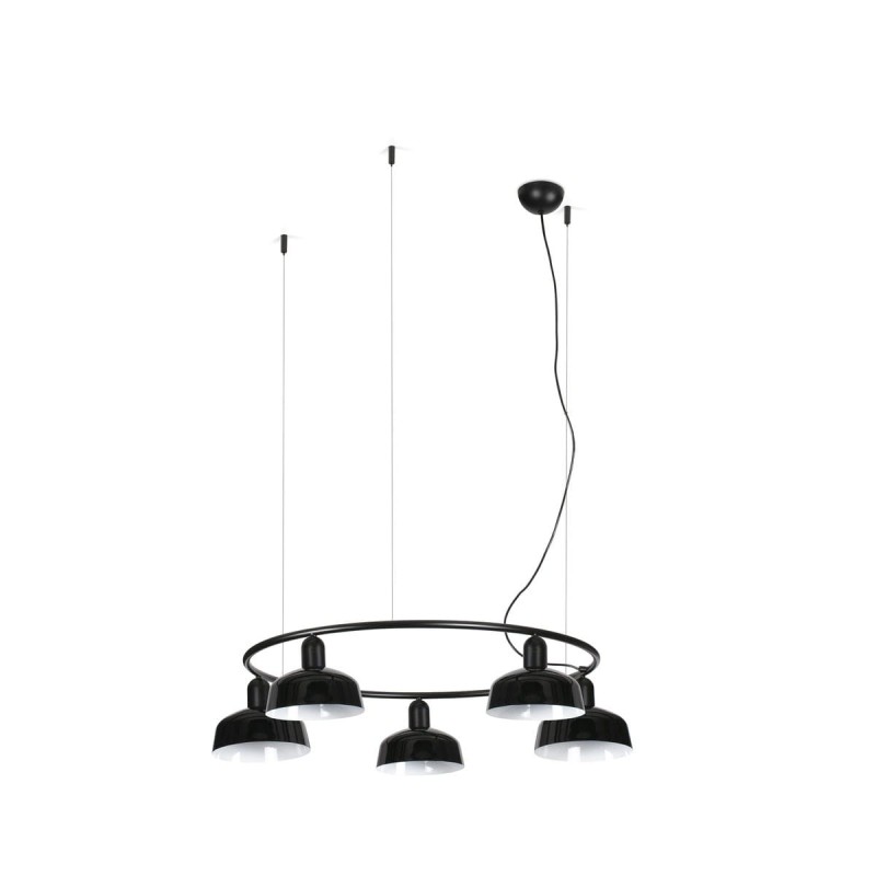 Suspension TATAWIN S cercle Noir 5x15W E27 LED  20343-141-5L