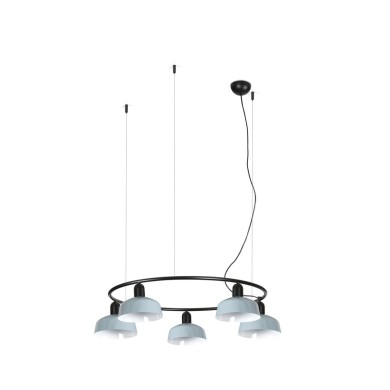 Suspension TATAWIN S cercle Noir Bleu 5x15W E27  20343-142-5L