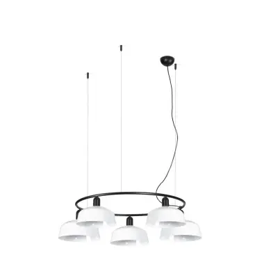 Suspension TATAWIN M cercle Noir Blanc 5x15W E27 FARO 20343-145-5L