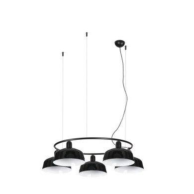 Suspension TATAWIN M cercle Noir 5x15W E27 LED  20343-146-5L