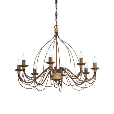 Suspension Corte 8x40W E14 Rouille IDL_057194 57194 Suspension Corte 8x40W E14 Rouille IDEAL LUX 57194