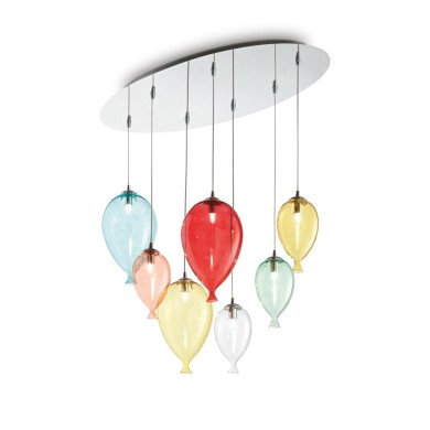 Suspension Clown 7x28W G9 Multicolor Chromé IDL_100937 100937 Suspension Clown 7x28W G9 Multicolor Chromé IDEAL LUX 100937