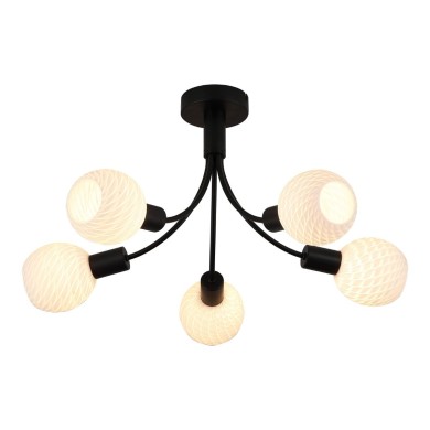 Plafonnier Nova 40W Max Noir et blanc SEARCHLIGHT 54715-5BK