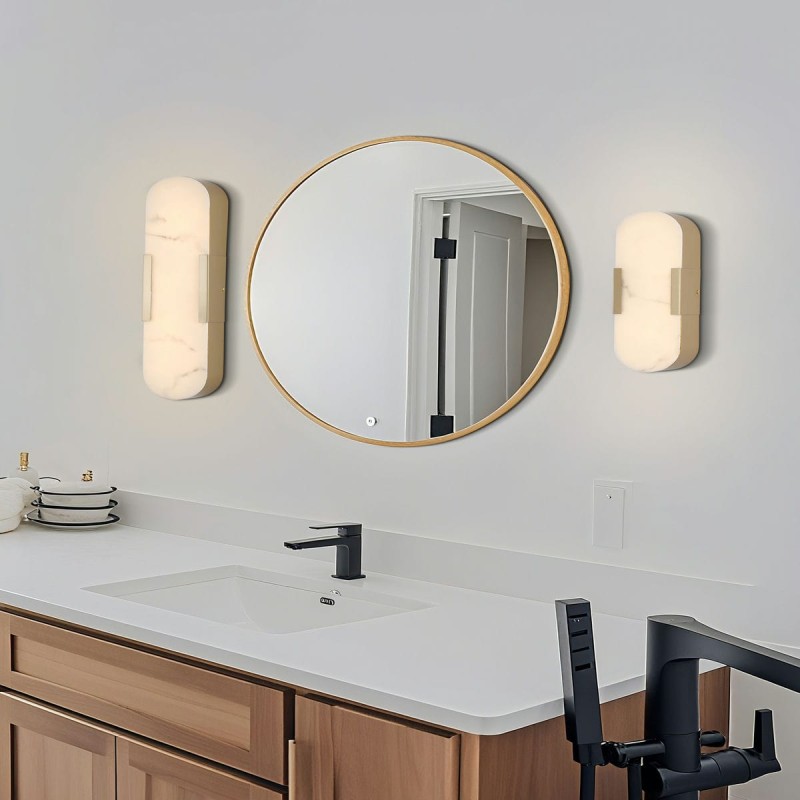 Applique Salle de bain Opaline 14W LED Or SEARCHLIGHT 11138GO