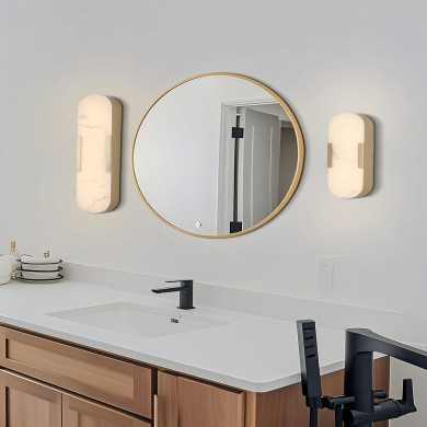 Applique Salle de bain Opaline 17W LED Or SEARCHLIGHT 11139GO