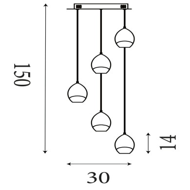 Suspension Seeds 49W LED Latte SEARCHLIGHT 11141-5LT