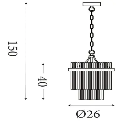 Suspension Lara 60W Max Or SEARCHLIGHT 11200-1GO