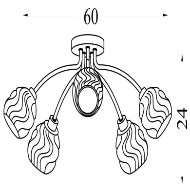 Plafonnier Deca 33W Max G9 Nickel SEARCHLIGHT 11525-5SN