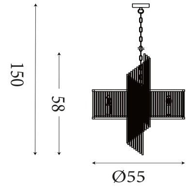Suspension Clarissa 60W Max Or SEARCHLIGHT 11600-6GO