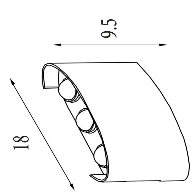 Applique Extérieur Shadows 1,17W LED Noir SEARCHLIGHT 1226-6BK