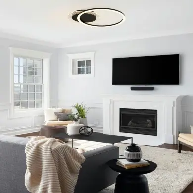 Plafonnier Contour Double 24W LED Noir SEARCHLIGHT 13650BK