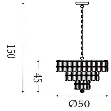 Suspension Empire 60W Max Laiton SEARCHLIGHT 1375-5AB