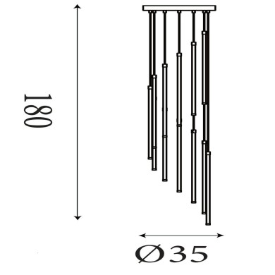 Suspension Flare 61W LED Laiton SEARCHLIGHT 22712SB