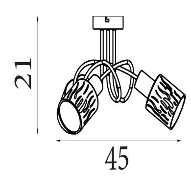 Plafonnier Knot 40W Max Ambre SEARCHLIGHT 23603-3BK