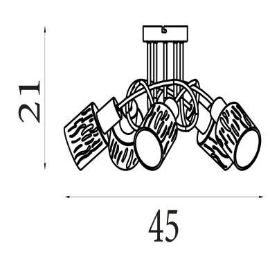 Plafonnier Knot 40W Max Ambre SEARCHLIGHT 23605-5BK