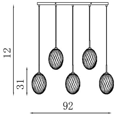Suspension Sweden 60W Max Laiton SEARCHLIGHT 24141-5SB