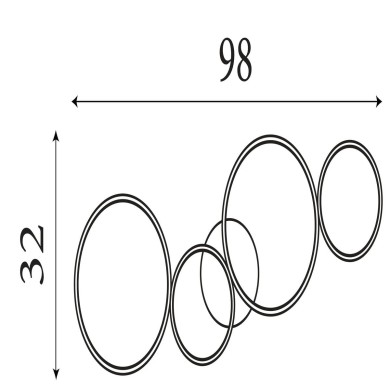 Plafonnier Cirque 37W LED Or SEARCHLIGHT 25772-4GO