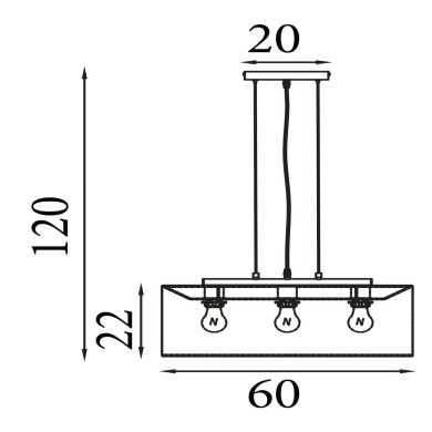 Suspension Hessian 60W Max Noir SEARCHLIGHT 30503-3BK