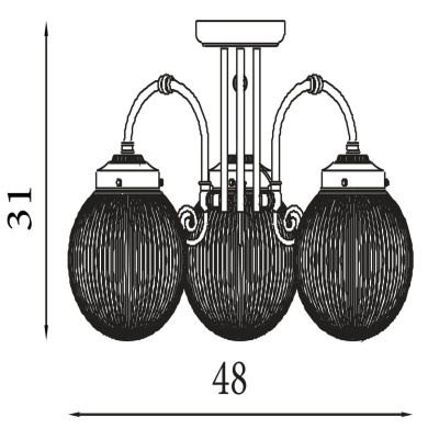 Plafonnier Salle de bain Belvue 60W Max Laiton SEARCHLIGHT 32593-3AB