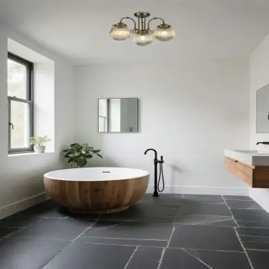 Plafonnier Salle de bain Belvue 60W Max Laiton SEARCHLIGHT 32593-3AB