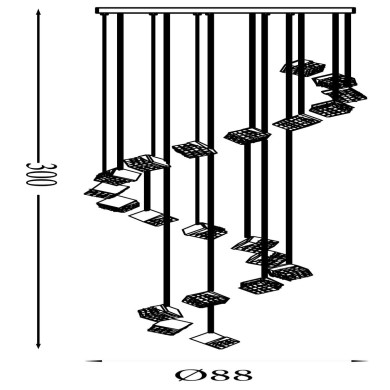 Suspension Cuboid 10,25W LED Laiton SEARCHLIGHT 33640-20SB