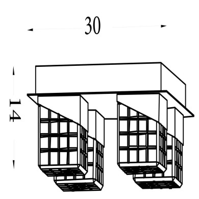 Plafonnier Cyclone 10,25W LED Laiton SEARCHLIGHT 33640-4SB