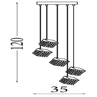 Suspension Cuboid 9,4W LED Laiton SEARCHLIGHT 33640-5SB