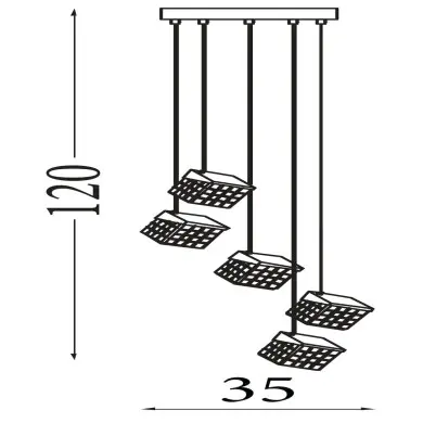 Suspension Cuboid 9,4W LED Laiton SEARCHLIGHT 33640-5SB