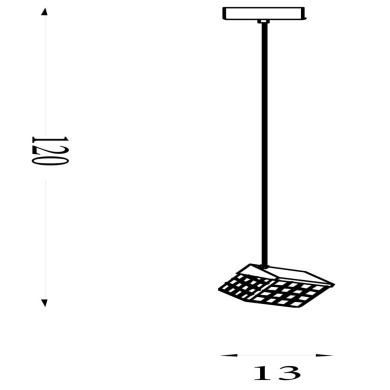 Suspension Cuboid 12W LED Laiton SEARCHLIGHT 33640SB