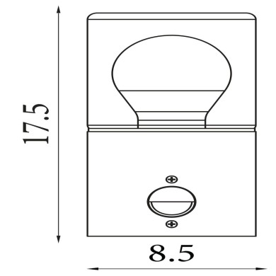 Applique Tucson 15W Max Noir et blanc PIR SEARCHLIGHT 39220BK-PIR