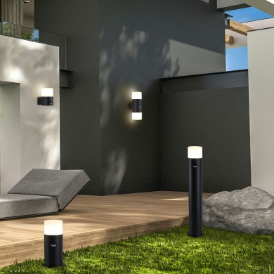 Applique Tucson 15W Max Noir et blanc PIR SEARCHLIGHT 39220BK-PIR