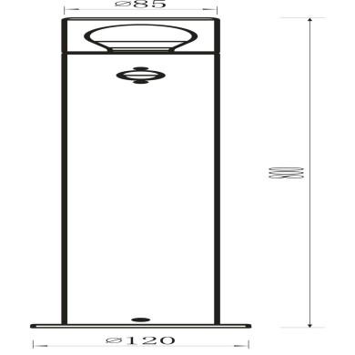 Borne Potelet Extérieur Colorado 15W Max Noir et blanc PIR SEARCHLIGHT 39240BK-800PIR