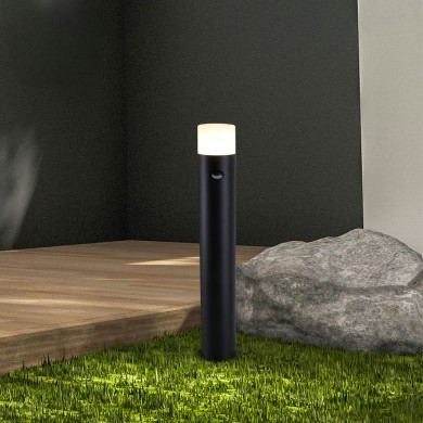 Borne Potelet Extérieur Colorado 15W Max Noir et blanc PIR SEARCHLIGHT 39240BK-800PIR