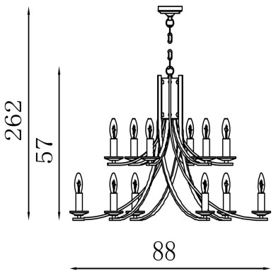 Suspension Ascona 60W Max Laiton SEARCHLIGHT 41612-12SB