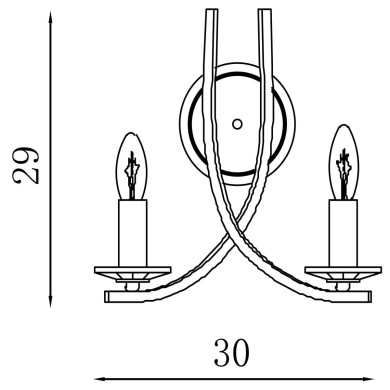 Applique Ascona 60W Max Laiton SEARCHLIGHT 4162-2SB