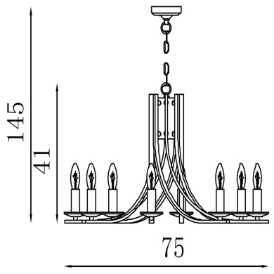 Suspension Ascona 60W Max Laiton SEARCHLIGHT 4168-8SB