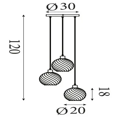 Suspension Amsterdam 60W Max Or SEARCHLIGHT 44520-3CP