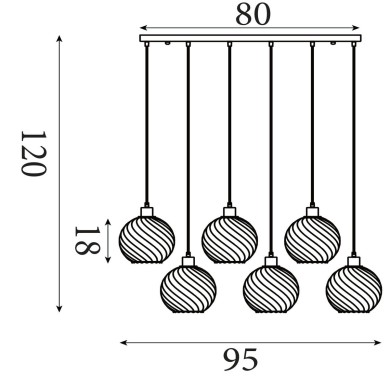 Suspension Amsterdam 60W Max Or SEARCHLIGHT 44520-6CP
