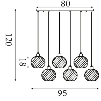 Suspension Amsterdam 60W Max Or SEARCHLIGHT 44520-6CP